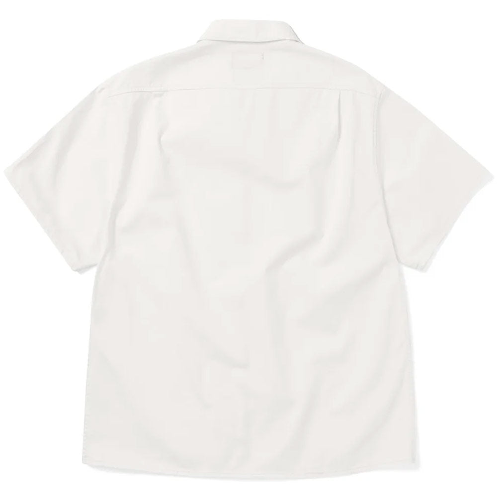 Washed Denim Zip Short Sleeve Shirt 'Off White'
