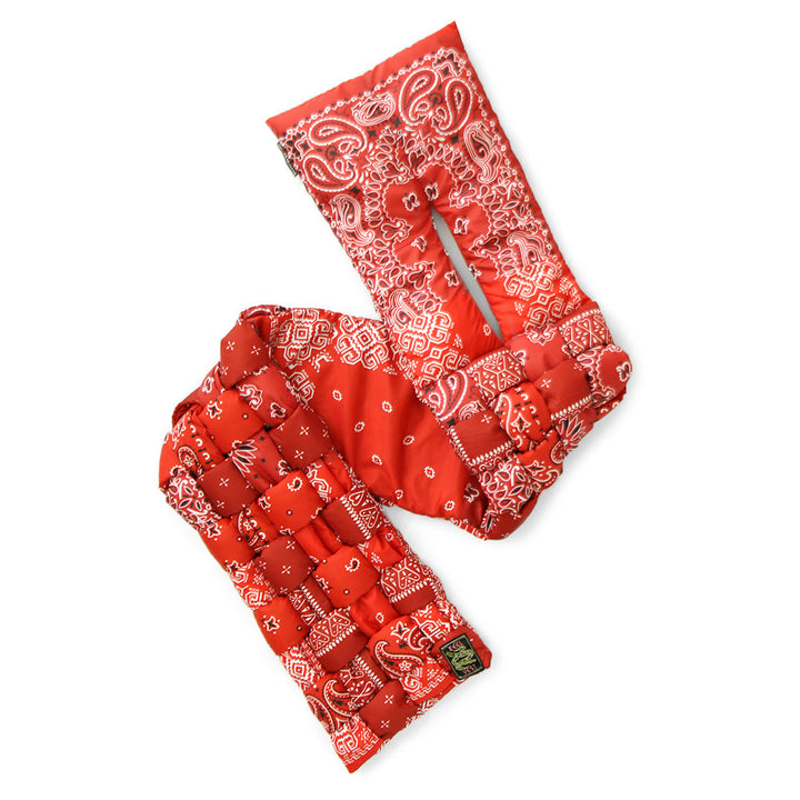 Bandana Print Nylon Keel Weaving Scarf 'Red'