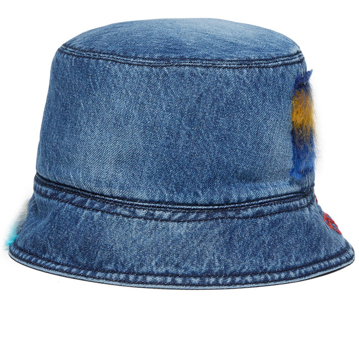 Embroidered Denim Bucket Hat 'Iris Blue'