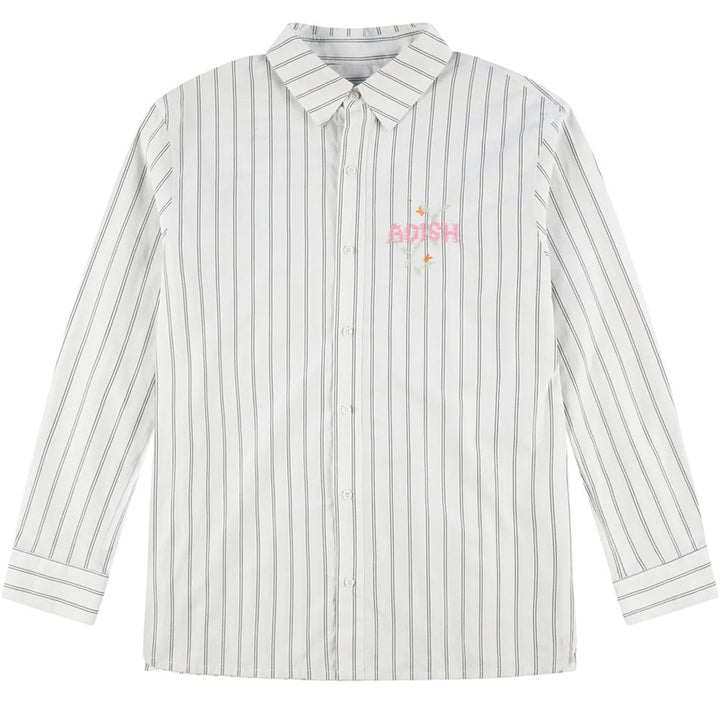 Nafnuf Logo Cotton Striped Shirt 'Off White'
