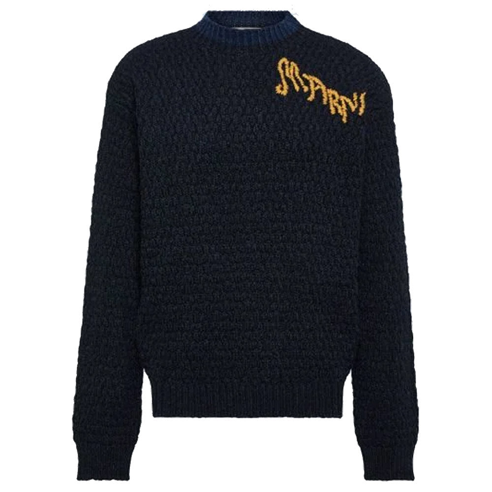 Maxi-Dot Mohair Jumper Roundneck Sweater 'Ink'