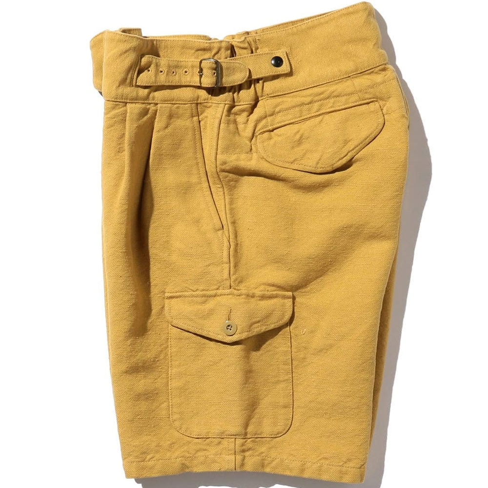 Jute Cotton Canvas Gurka Shorts 'Mustard'