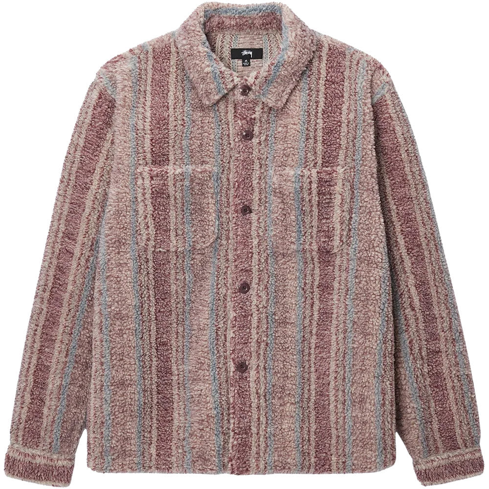 Stripe Sherpa Shirt 'Berry'