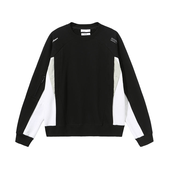 Straight Line Segment Round Neck Sweater 'Black'